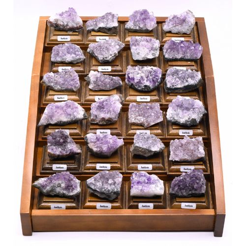 <strong>AMÉTHYSTES BRUTES SOCLÉS</strong> 24 PIÈCES QUALITÉ A