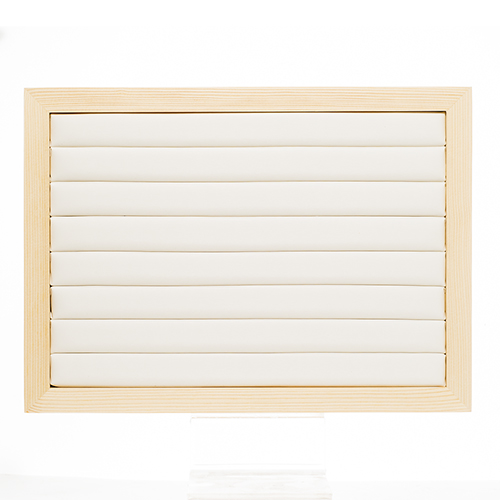 <strong>PRÉSENTOIR BAGUES BLANC</strong> (bord en bois)