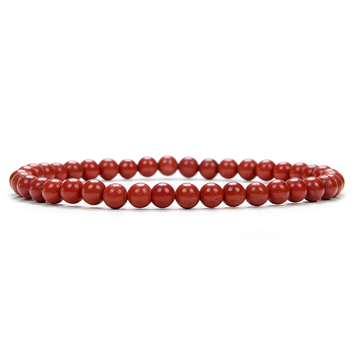 BRACELET 4MM JASPE ROUGE Qualité EXTRA