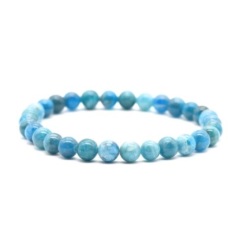 BRACELET 6MM APATITE BLEUE Qualité EXTRA