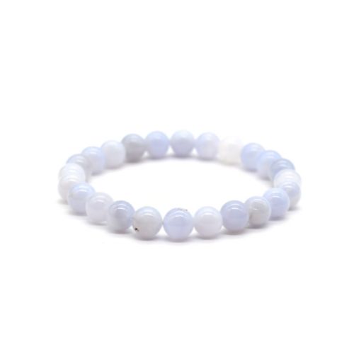 BRACELET 8MM CALCÉDOINE BLEUE Qualité SUPER EXTRA 