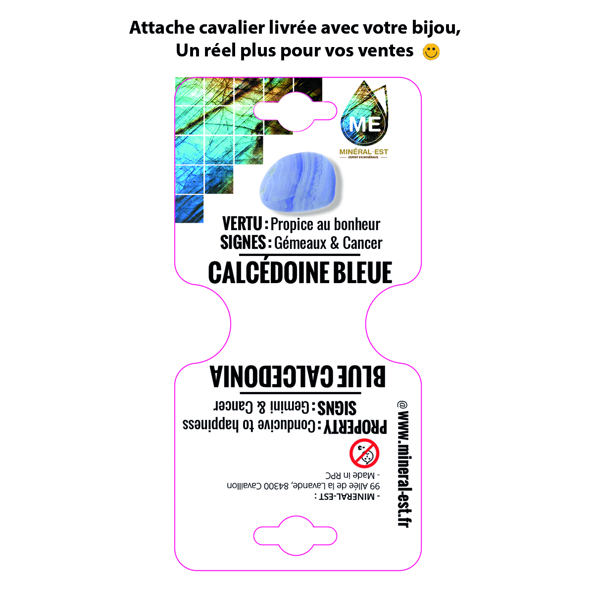 BRACELET 8MM CALCÉDOINE BLEUE Qualité SUPER EXTRA 