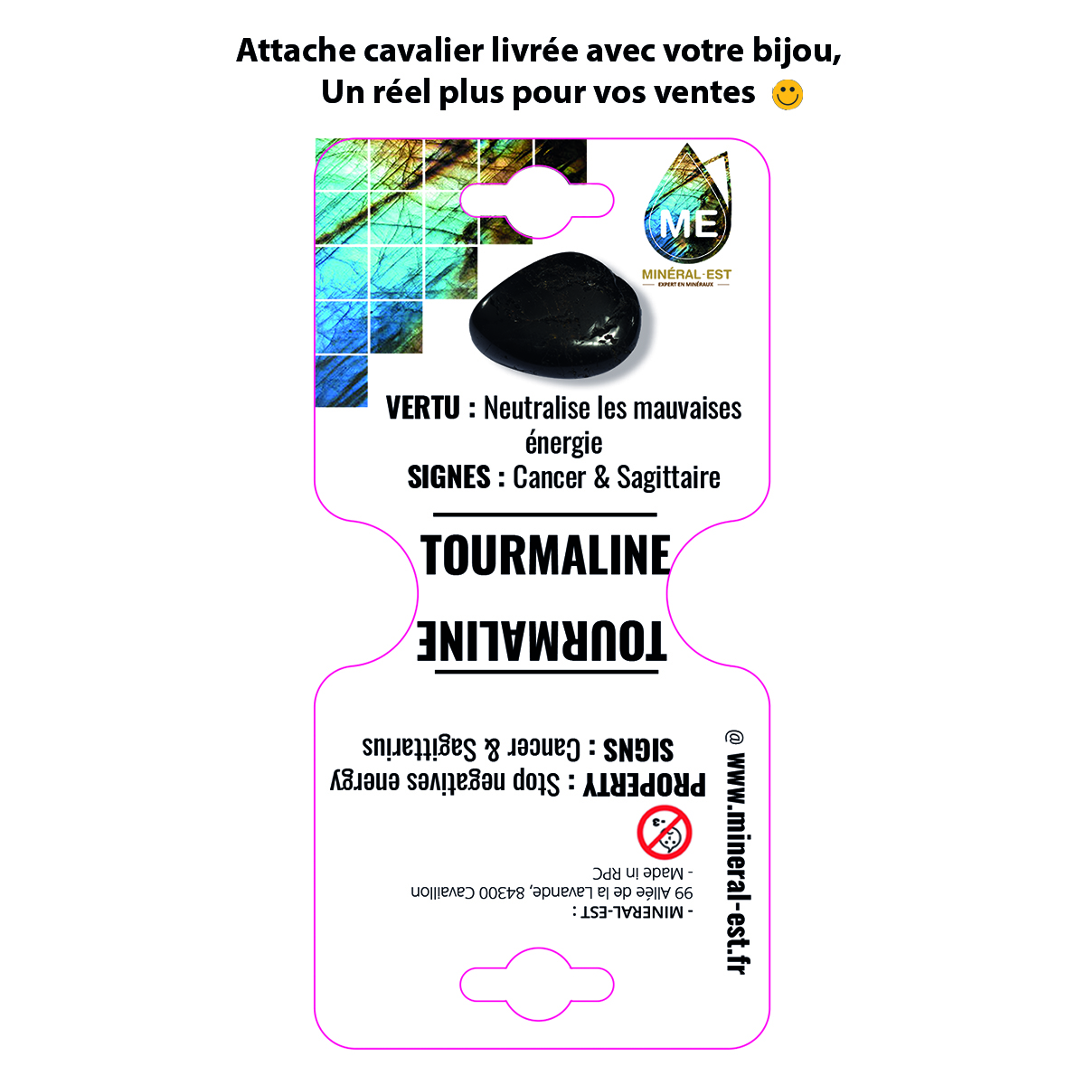 BRACELET 8MM TOURMALINE Qualité A 