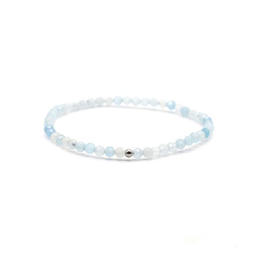 BRACELET <strong>FACETTÉ AIGUE MARINE</strong> 3 mm QUALITÉ A