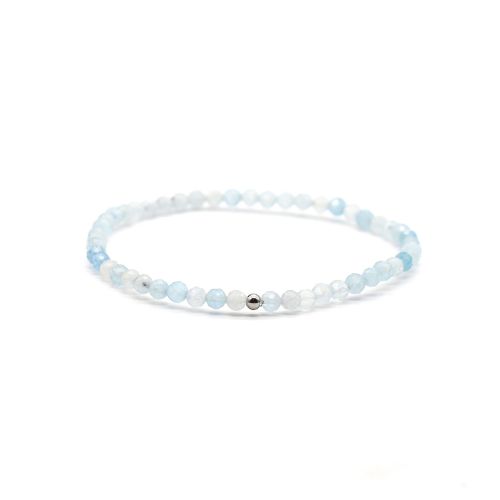 BRACELET FACETTÉ AIGUE MARINE 3 mm QUALITÉ A