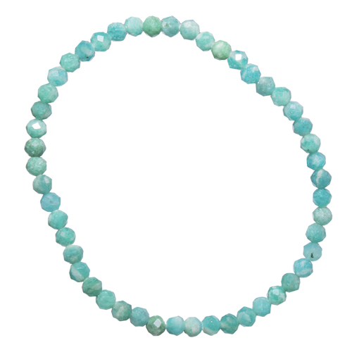 BRACELETS FACETTÉS AMAZONITE 3mm / Sachet de 5 bracelets