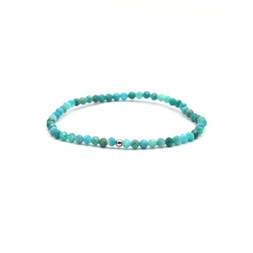 BRACELET <strong>FACETTÉ AMAZONITE</strong> 3 mm QUALITÉ A 