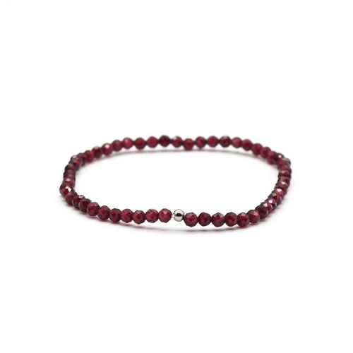 BRACELET <strong>FACETTÉ GRENAT</strong> 3 mm QUALITÉ A