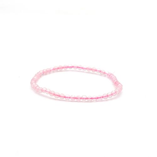 BRACELET <strong>FACETTÉ QUARTZ ROSE</strong> 3 mm QUALITÉ A