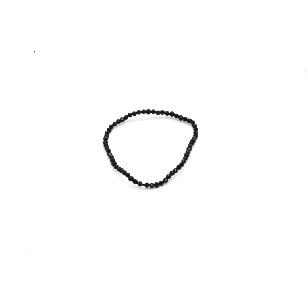 BRACELET FACETTÉ TOURMALINE NOIRE 3 mm QUALITÉ A