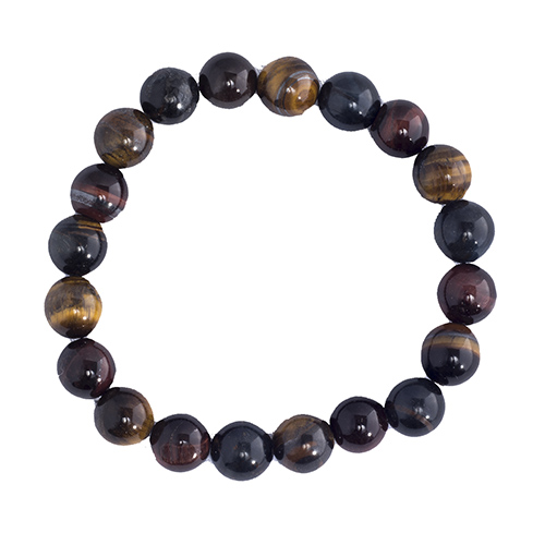 BRACELET HOMME 10MM ŒIL DE TIGRE+ŒIL DE FAUCON+ŒIL DE TAUREAU La pièc