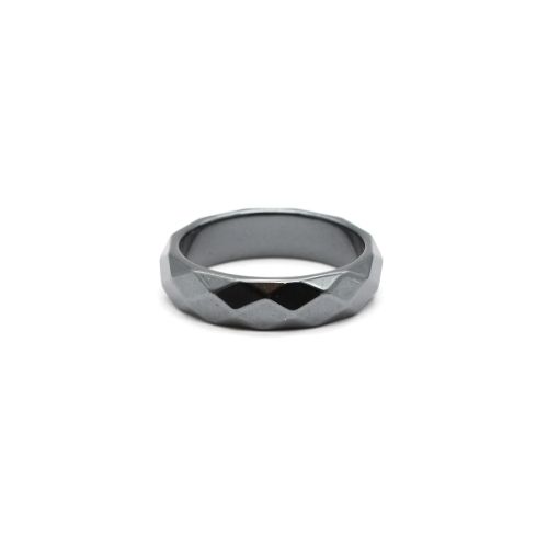 BAGUE JONC HÉMATITE FACETTÉ 6MM x 36 pièces