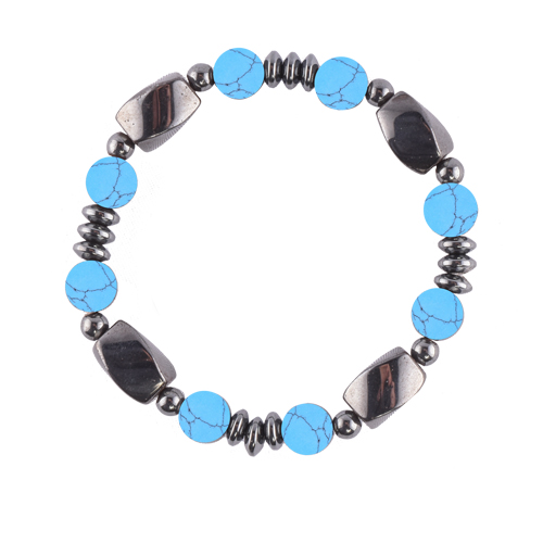 BRACELET MAGNÉTIQUE TURQUOISE RECONSTITUÉE (8mm) La pièce Qualité A