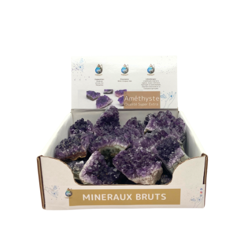 BOITE PRESENTOIR AMETHYSTE 5à7CM (x25pcs) Qualié SUPER EXTRA