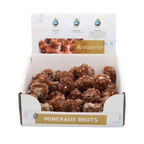 BOITE PRÉSENTOIR ARAGONITE 3à5CM (x35pcs) Qualité A