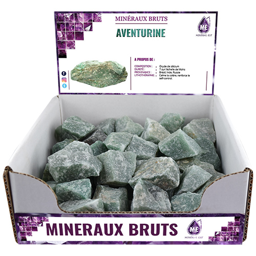 BOITE PRÉSENTOIR AVENTURINE 5à7CM (x25pcs) Qualité A