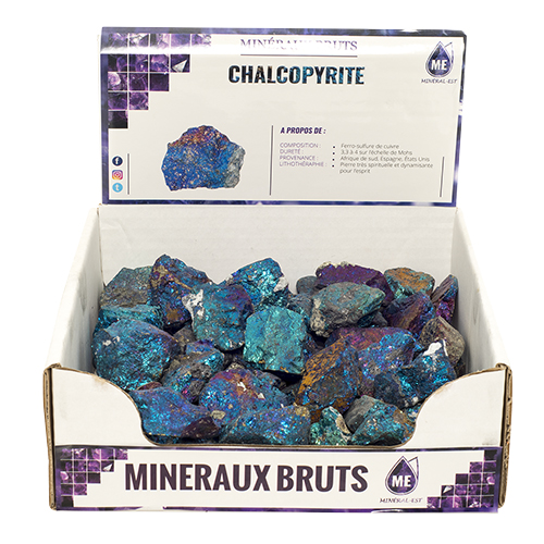 BOITE PRÉSENTOIR CHALCOPYRITE 5à7CM (x25pcs)