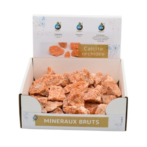 BOITE PRÉSENTOIR CALCITE ORCHIDÉE 3à5CM (x35pcs)  Qualité A