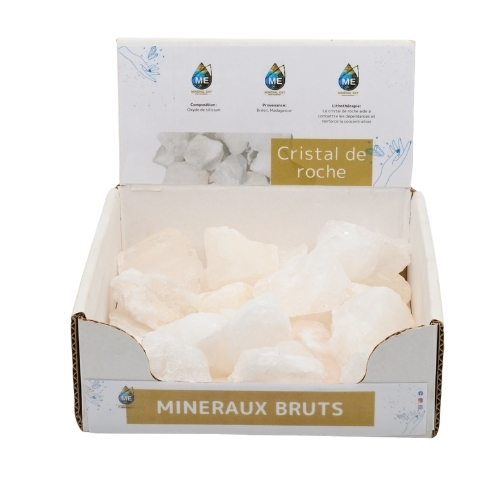 BOITE PRÉSENTOIR CRISTAL DE ROCHE 5à7CM (x25pcs) Qualité A