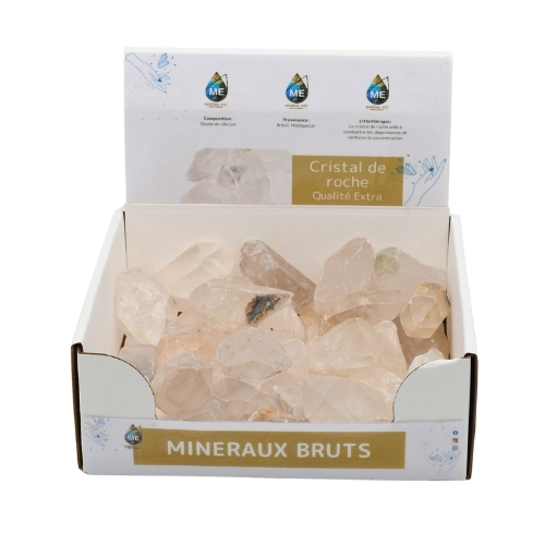 BOITE PRÉSENTOIR CRISTAL DE ROCHE POINTE 5à7CM (x25pcs) Qualité EXTRA