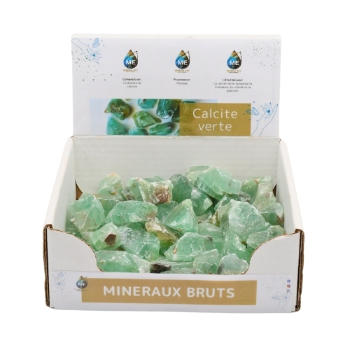 BOITE PRÉSENTOIR CALCITE VERTE 5à7CM (x25pcs) Qualité EXTRA