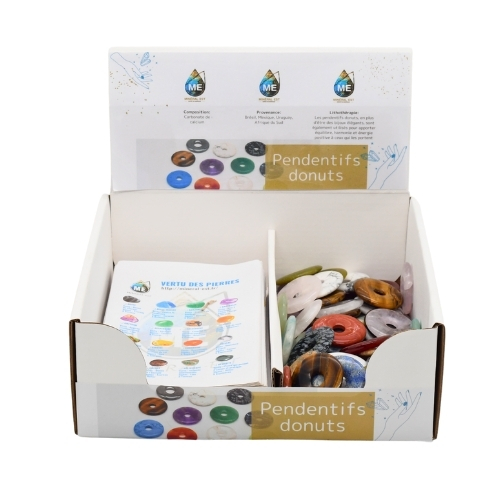 BOITE PRÉSENTOIR PENDENTIFS DONUTS (x 60pces) 