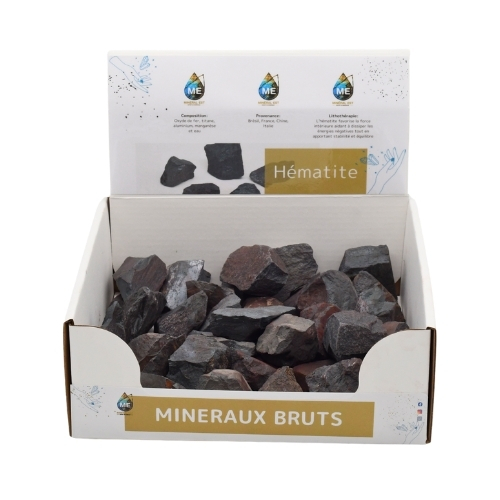 BOITE PRÉSENTOIR HÉMATITE 3à5CM (x35pcs) Qualité A