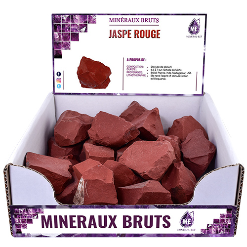 BOITE PRÉSENTOIR JASPE ROUGE 3à5CM (x35pcs) Qualité A