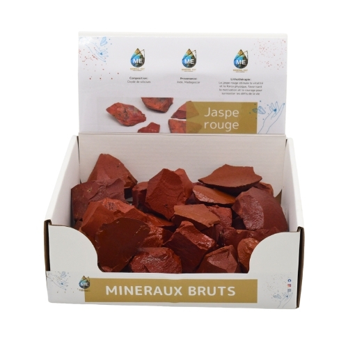 BOITE PRÉSENTOIR JASPE ROUGE 3à5CM (x35pcs) Qualité A
