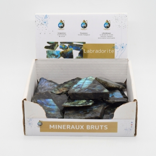 BOITE PRÉSENTOIR LABRADORITE 5à7CM (x25pcs) Qualité EXTRA