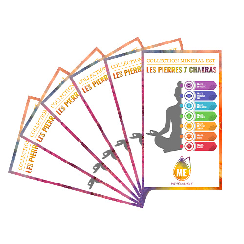 BOITE PRÉSENTOIR PIERRES BRUTES 7 CHAKRAS (x15 btes)