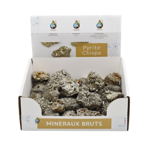 BOITE PRÉSENTOIR PYRITE CHISPA 3à5CM (x35pcs) Qualité A