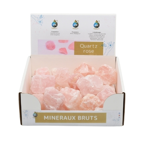 BOITE PRÉSENTOIR QUARTZ ROSE 5à7CM (x25pcs) Qualité EXTRA