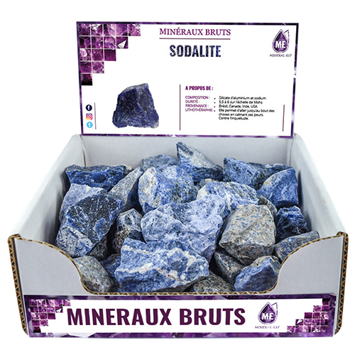 BOITE PRÉSENTOIR SODALITE 3à5CM (x35pcs) Qualité EXTRA