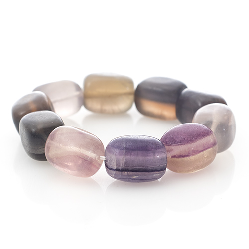 BRACELET PIERRES ROULÉES FLUORINE / Sachet de 3 bracelets