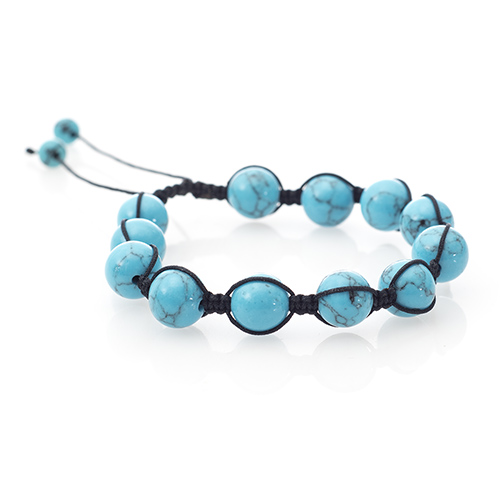 BRACELET SHAMBALLA TURQUOISE RECONSTITUÉE / (x3pces) QUALITÉ A