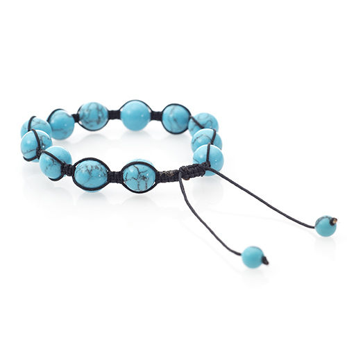 BRACELET SHAMBALLA TURQUOISE RECONSTITUÉE / (x3pces) QUALITÉ A