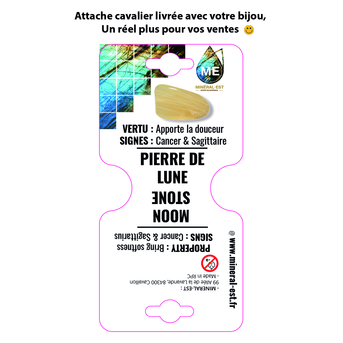 BRACELET TANK PIERRE DE LUNE RECONTITUÉE / Sachet de 3 bracelets