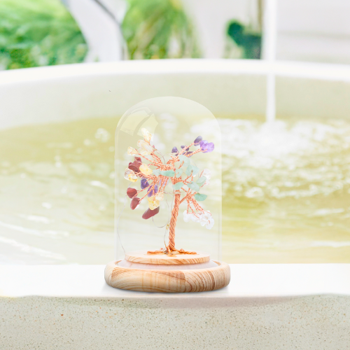 BONSAI LUMINEUX 7 CHAKRAS SOUS CLOCHE - QUALITÉ EXTRA