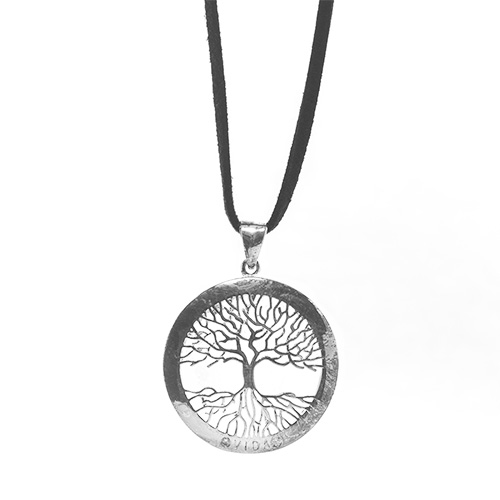 COLLIER ARBRE DE VIE ARGENTÉ CRISTAL DE ROCHE