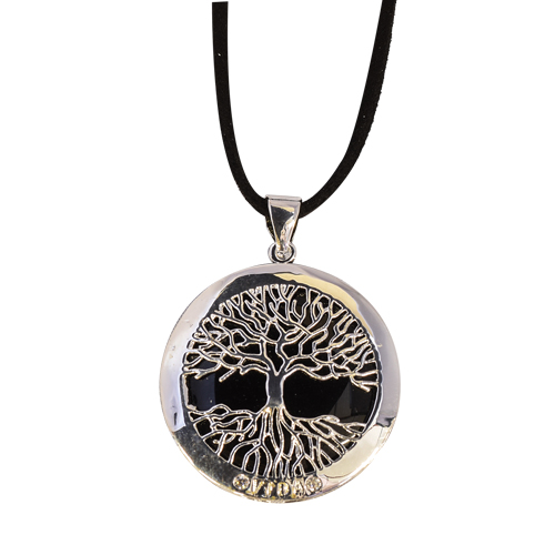 COLLIER ARBRE DE VIE ARGENTÉ ONYX