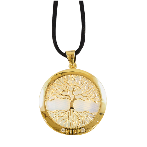 COLLIER ARBRE DE VIE DORÉ PIERRE DE LUNE RECONSTITUÉE