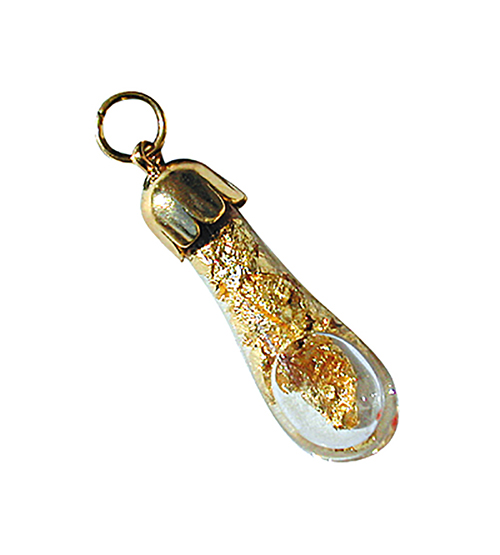 PENDENTIF TUBE DE FEUILLES D'OR