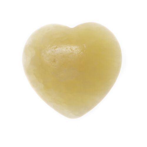 COEUR POLI EN CALCITE ORANGE - QUALITÉ A