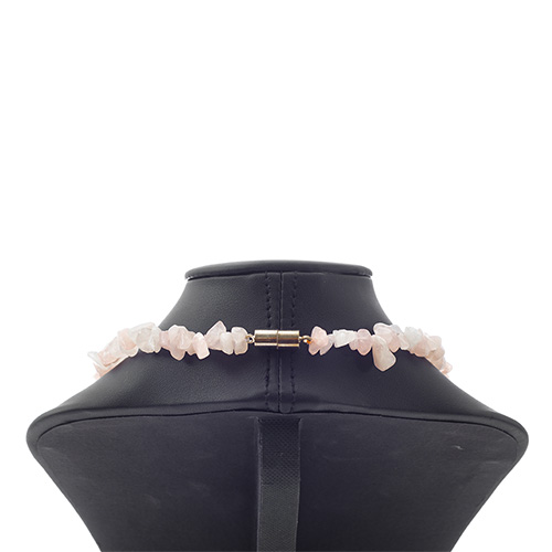 COLLIER BAROQUE EN QUARTZ ROSE La pièce - QUALITÉ EXTRA