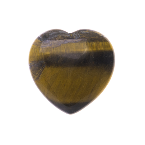 COEUR POLI EN OEIL DE TIGRE - QUALITÉ A