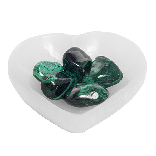 COUPELLE COEUR EN SÉLENITE BLANCHE