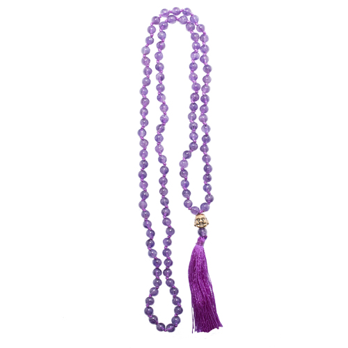 <strong>COLLIER MALA TIBÉTAINS AMÉTHYSTE</strong> 6MM