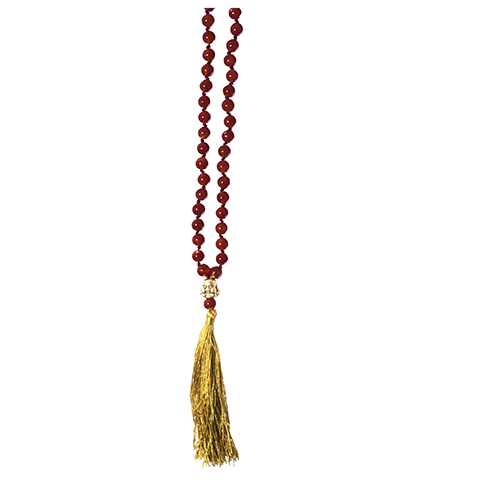 COLLIER<strong> MALA TIBÉTAINS GRENAT</strong> 6MM