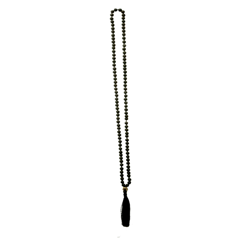 <strong>COLLIER MALA TIBÉTAINS PIERRES DE LAVE</strong> 6MM Qualité A